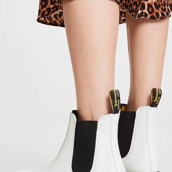 Dr Martens White 2976 Quad Platform Chelsea Boots New Without Box - Picture 4 of 4